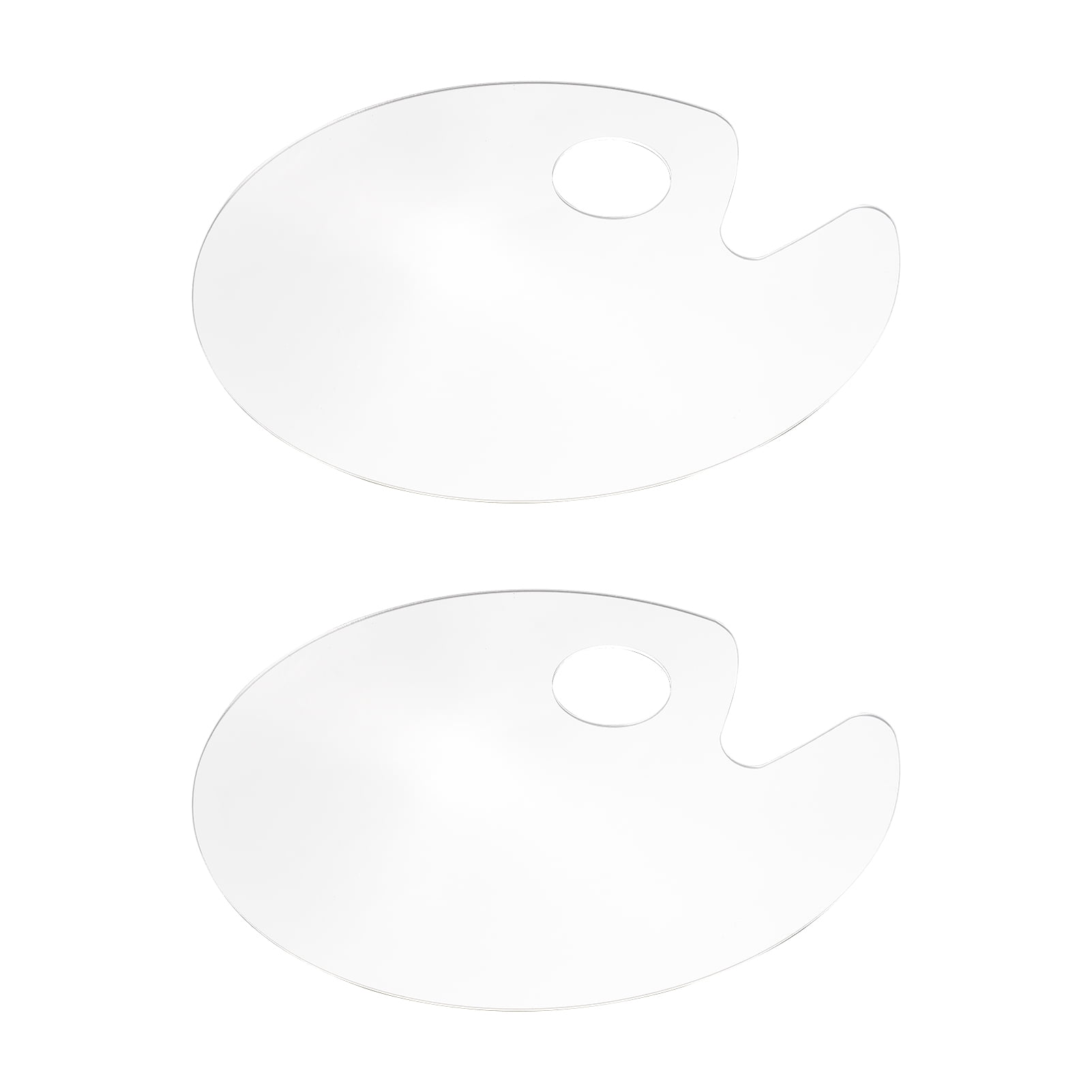 Vistreck 2PCS Acrylic Paint Palette Oval Shape Transparent NonStick