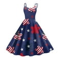 thumbnail image 4 of SAATLERI Womens Y2K Sleeveless Cocktail Dress 4th of July Patriotic Dress Stretchy Slim Fit Summer Evening Party Dress, 4 of 5