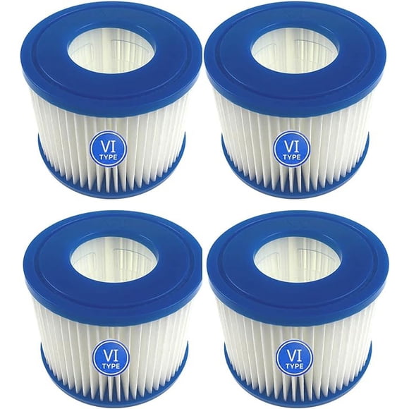 VI Pack of 4 Replacement Filter Cartridges for Lay-Z-Spa Bestway Flowclear Swimming Pool Filter Bestway VI, for Monaco Size 6-58323
