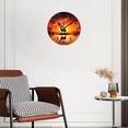 thumbnail image 3 of 10 Inch Wall Clock Battery Operated Silent Clock Decorative for Office, Kitchen, Outdoor, Living RoomAntlers Hugging Sunset Silhouette Beautiful Drawing, 3 of 4