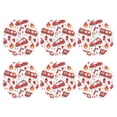 thumbnail image 2 of Balery 6 Pcs Fire Truckleather Coasters Set, Drink Table Cup Coasters For Living Room Kitchen Coffee Decor, 2 of 9