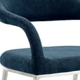 thumbnail image 5 of Diaz Morgan 5 Piece Round Glass Dining Table Set with Blue Fabric, 5 of 8