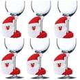 thumbnail image 4 of Yuarrent Juego de copas de vino de Navidad de 6 uds., decoración de muñeco de nieve, alce, Papá Noel, adornos navideños para la cena de la del Barra de herramientas No.2 Yuarrent HA044572-02, 4 of 6