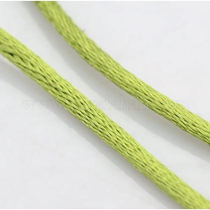Macrame Rattail Chinese Knot Making Cords Round Nylon String Threads Satin Cord Yellow Green 2mm about 10.93 yards(10m)/roll 12Roll