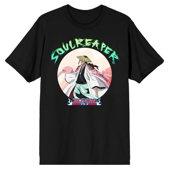 Bleach Shunsui Sakura Soulreaper Men's Black T-shirt-Large