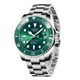 thumbnail image 1 of Reloj LIGE Reloj de lujo impermeable 3ATM para hombre plateado y verde, 1 of 5