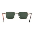 thumbnail image 4 of Mens Luxury Classical Narrow Rectangular Metal Rim Pimp Sunglasses Gold Green, 4 of 4