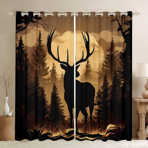 Castle Fairy Bear Black Out Curtains,Jungle Wildlife Curtains Pack of 2 (42x63 Each)