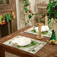 thumbnail image 5 of St. Patrick''s Day Placemats 12x18 Inch Set of 4 Plaid Shamrocks Heart Table mats Farmhouse Rustic Holiday Kitchen Dining Table Decoration for Indoor Outdoor Dinner Party Décor GP119-18, 5 of 6