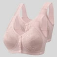 thumbnail image 2 of UngA Bra for Seniors Plus Size Front Closure Full Coverage No Underwire Comfort Wireless Push up Bras with Back Support Lace Sleeping Everyday Bras Purple,XXL, 2 of 3