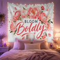 thumbnail image 2 of Pink Peonies on White Background Romantic Watercolor for College Students Wall Art Neutral Home Decor Graduation Gift Tapestry Wall Hanging for Bedroom and Dorm, 2 of 7