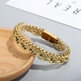 thumbnail image 4 of Brazalete de acero Sonducket doble capa color dorado, 4 of 6