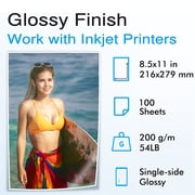 Koala Premium Glossy Inkjet Photo Paper 8.5 x 11 54lb 100 Sheets Water-Resistant 200gsm 8Mil for Everyday Photo Printing