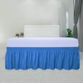 thumbnail image 3 of Easy-Going Wrap Around Ruffled Bed Skirt 18 Inch for Queen, King Size Beds, Blue, 3 of 3
