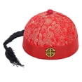 thumbnail image 3 of Sombrero Oriental Chino Decorativo Con Cola De Caballo Para Teatro Vestir Fiesta Temática Rojo Sunnimix, 3 of 8