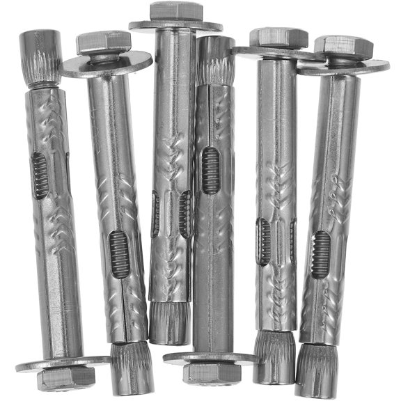 OUNONA 6pcs Heavy Duty Expansion Screw Bolts Stainless Steel External Nuts for Home Use Silver 6mm x 60mm