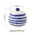 thumbnail image 3 of Blue Stripes Sugar Bowl With Lid, Kitchen Decoration Sugar Pot, Sugar Container Spice Jar-Blue 2-2 Set of, 3 of 7