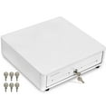 thumbnail image 1 of Volcora Cash Register Drawer for (POS) Point of Sale System with Round Corner 13", Removable Coin Tray, 4 Bill/5 Coin, 24V, RJ11/RJ12 Key-Lock, Media Slot,Cash Till for Businesses, White, 1 of 4