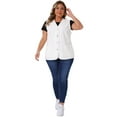 thumbnail image 3 of DARING DIVA Women's Plus Size Sleeveless Button Down Denim Waistcoat Vest 2X White, 3 of 6
