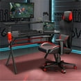 thumbnail image 6 of Pemberly Row MDF and Metal Computer Desk with Monitor Shelf in Black, 6 of 12