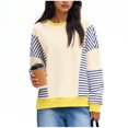 thumbnail image 2 of Long Sleeve Shirts for Women Casual Tunic Tops Women Fashion Casual Printed Round Neck Loose Capless Sweatshirt Top Great Gifts for Less Yellow XL, 2 of 5