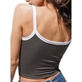 thumbnail image 4 of Blotona Women Spaghetti Strap Camisoles Contrast Color Sleeveless Sling Tank Tops Summer Slim Fit Exposed Navel Vests Crop Tops, 4 of 6