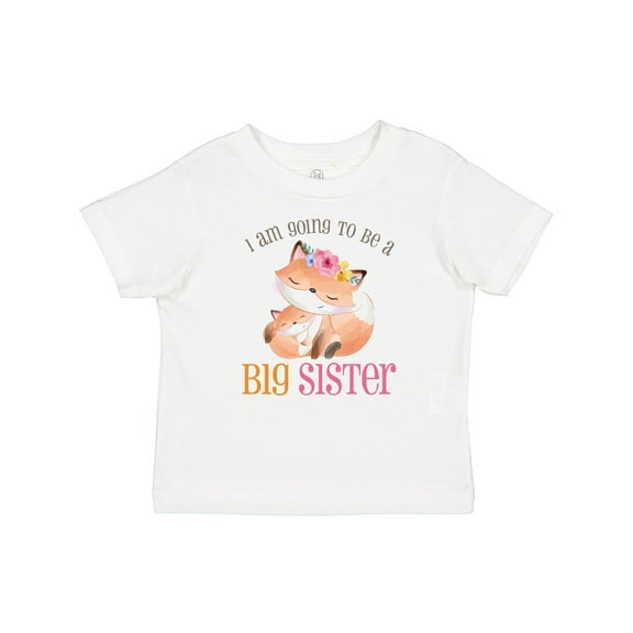 Inktastic I Am Going to Be a Big Sister - Floral Fox Girls Baby T-Shirt