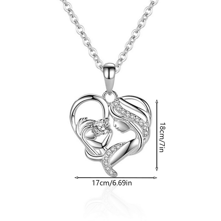 Women's S925 Sterling Silver Heart Pendant Necklace the