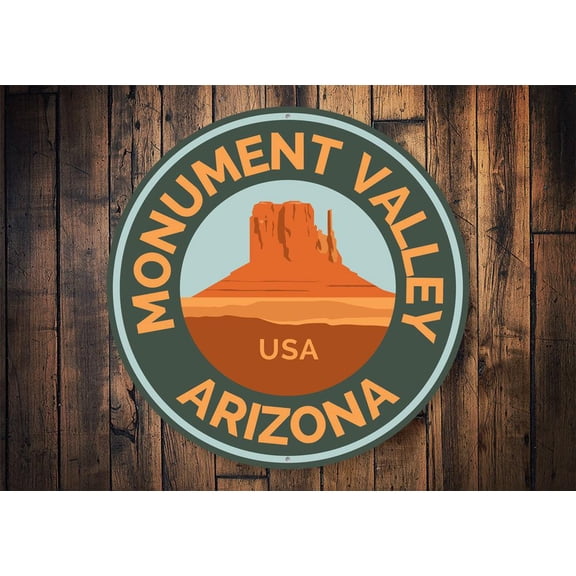 Monument Valley National Park Novelty Decor, Metal Wall Sign - 12" Circle