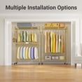 thumbnail image 5 of VIPEK R2 Plus Heavy Duty Rolling Garment Rack, 3-Tier Mobile Clothes Rack with Double Hanging Rods & Side Hooks, Adjustable Freestanding Wardrobe Storage, Gold, 5 of 9