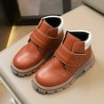 thumbnail image 2 of PEASKJP Bottes Imperméables pour Filles, Lacets, Talon Bas, Semelle Crantée, Marron 29, 2 of 5