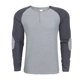 thumbnail image 1 of Blusas y camisas de manga larga con cuello redondo para hombre, blusa informal de patchwork con botones y cuello redondo, sudadera con capucha para hombre, 1 of 5
