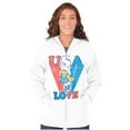 thumbnail image 4 of Vintage Smurfette Cartoon USA Love Women Plus Size Zipper Hoodie Brisco Brands 3X, 4 of 5