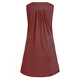 thumbnail image 4 of Frontwalk Henley Tunic Tank Dress for Womens Sleeveless Short Sun Dress V Neck Loose Plain Summer Beach Dress with Pockets, 4 of 4
