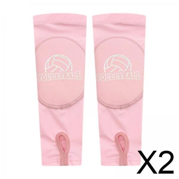 2x2 Piezas De Guantes De Manga De Voleibol Para Correr, Trabajo, Baloncesto, Color Rosa