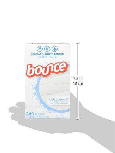 Bounce Free Weichspüler-Tücher – 240 Stück, 6 Packungen, Biologisch Abbaubar, Reduziert Statische Aufladung