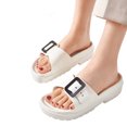 thumbnail image 4 of Women's Fashion Thick‑Sole Adjustable Buckle Strap Sandals, EVA Open‑Toe Slide Sandals For Summer Beach Pool Outdoor Casual Daily Wear White, 4 of 4