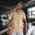 thumbnail image 3 of Wukai Colorful Leaves Print Men's Short-Sleeved Mesh T-Shirt,Quick-Dry Short Sleeve Workout T-Shirt-Medium, 3 of 8