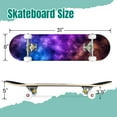 thumbnail image 2 of 31'' Complete Skateboard 7 Layer Canadian Maple Double Kick Deck Skateboards night sky stars nebula clouds cosmos galaxy Skate Board for Beginner Adult Gifts, 2 of 5