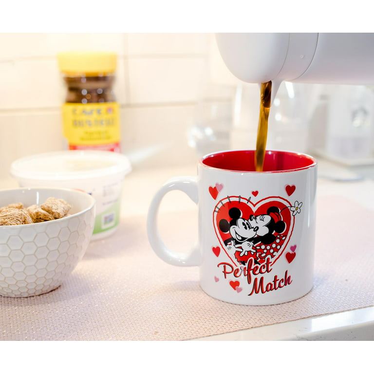 Mickey and Minnie Mouse Perfect Match Ceramic Coffee Mug | Holds 20 Ounces