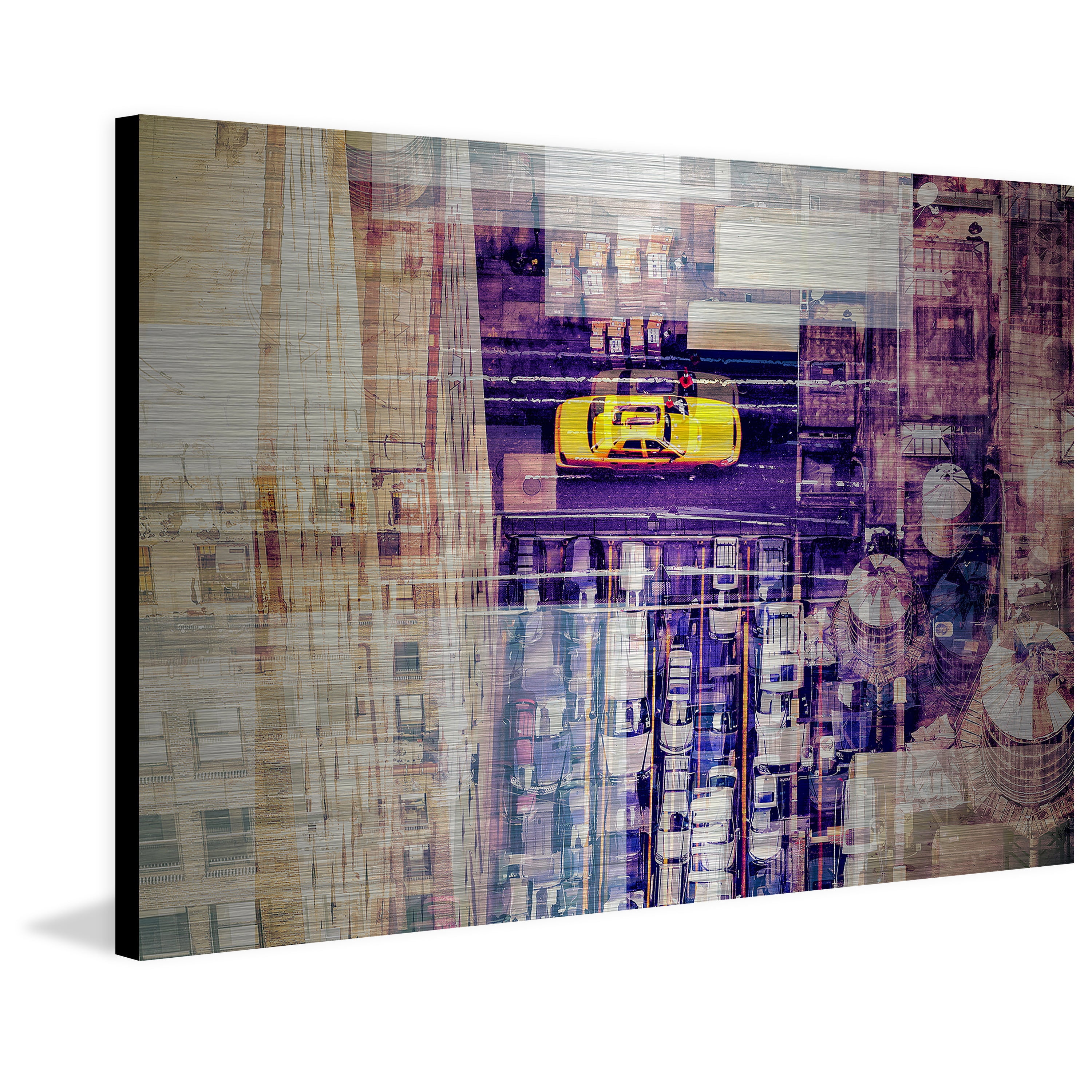 "My Yellow Taxi" Painting Print on Brushed Aluminum