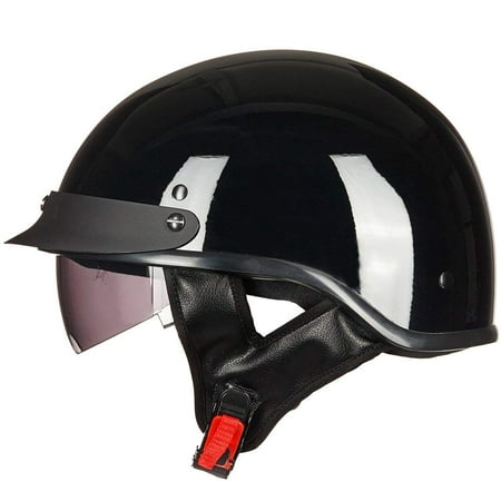ILM Motorcycle Retro Vintage Half Face Helmet with Sun Visors Quick Release Buckle DOT Certified S M L