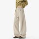 thumbnail image 4 of Ceisia Men Solid Color Corduroy Straight Leg Pants Elastic Waist Drawstring Gift Casual Trousers, 4 of 8