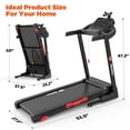 thumbnail image 4 of Winfita 3.5HP Folding Treadmill for Home, Incline, LED Display, Bluetooth, 70 Programs, Adjustable Tablet Holder, 0.6-8MPH, 300 lb Capacity, 4 of 13