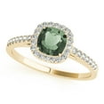 thumbnail image 2 of Aonejewelry 1.20 Ct. Ttw Cushion Shape Green Amethyst Bridal Set In 10k Yellow Gold, 2 of 4