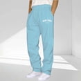 thumbnail image 2 of Baggy Sweatpants Men Straight Leg Trendy Newyork Letter Printed Trousers Open Bottom Athletic Joggers For Men With Pockets, 2 of 5