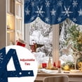 thumbnail image 5 of Christmas Snowflake Tie Up Valances Curtain, Blue Winter Classic Texture Adjustable Rod Pocket Short Window Treatment Tie Up Curtains Valances for Kitchen Living Room Bathroom 60x18 Inches, 5 of 9