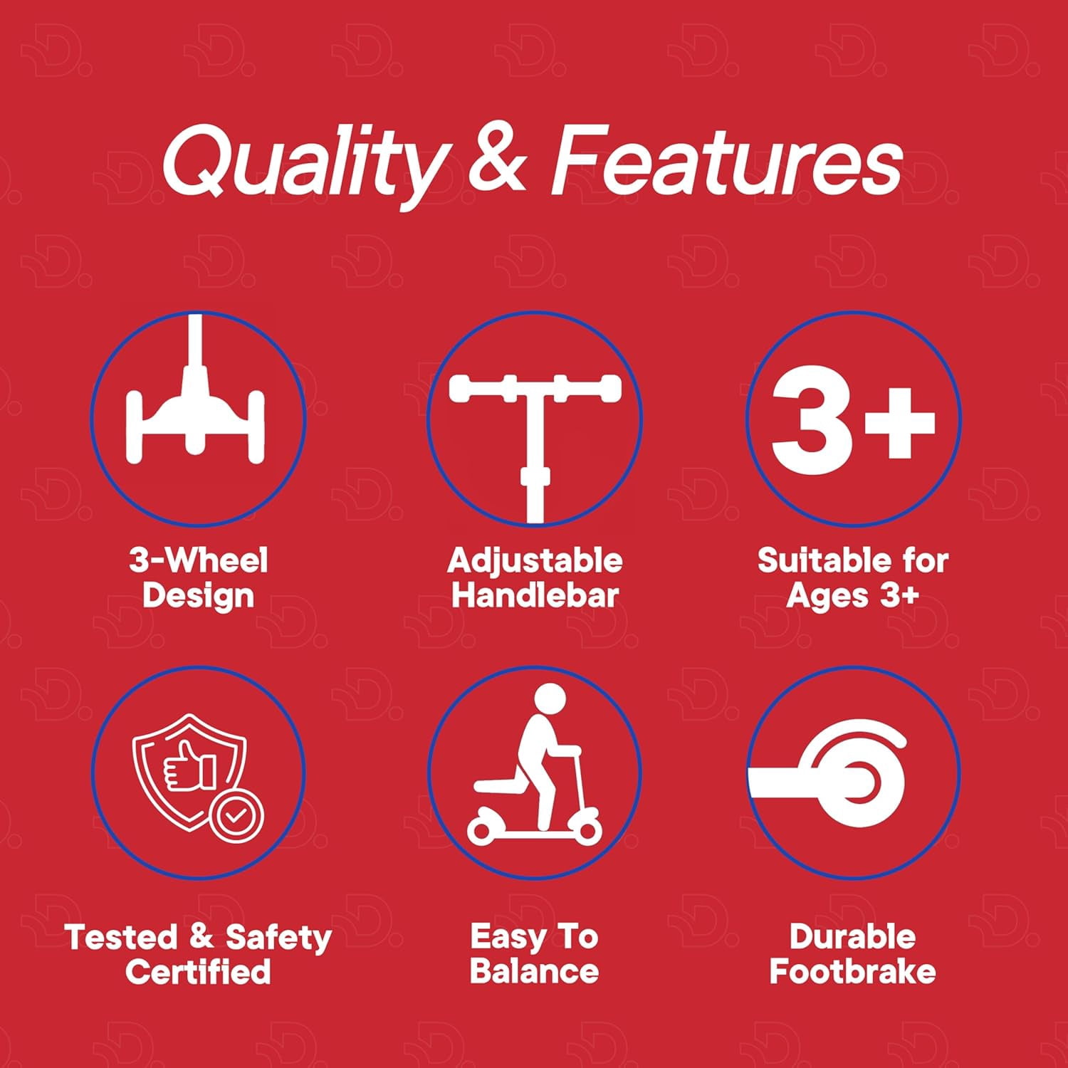 Dribbl 3-Wheel Kids Scooter with Seat, Light-Up Wheels, Adjustable Handlebar, Wide Deck & Rear Brake, Ages 2+