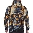 thumbnail image 7 of Pofeuu Fiery Skull Trio Print Mens Casual Hooded Collar Drawstring Hoodies Pullover Sweatshirts Casual Long Sleeve Shirts-XX-Large, 7 of 7
