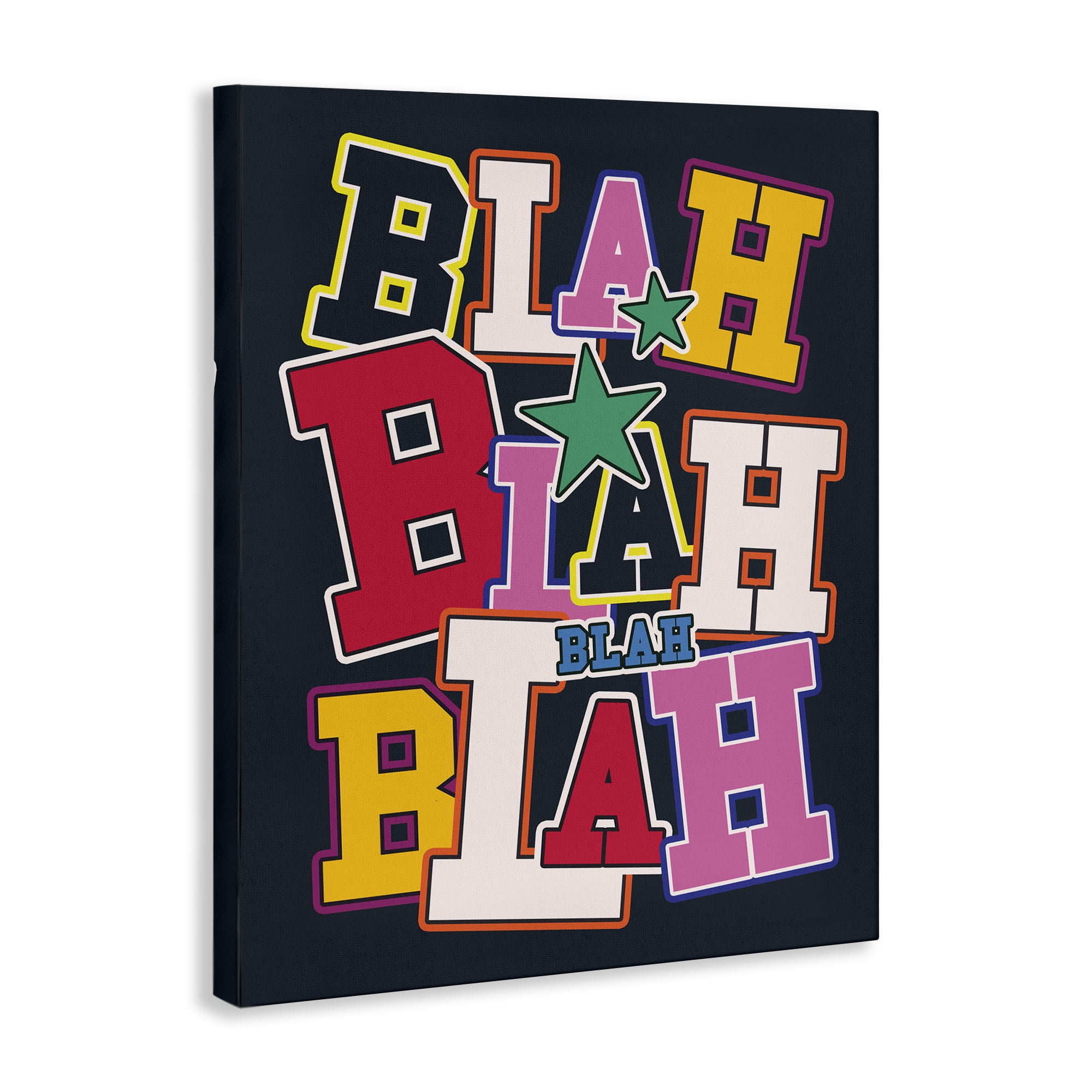 Stupell Industries Bold Blah Blah Text Text & Numbers Painting Wrapped Canvas Art Print Wall Art, 36 x 48